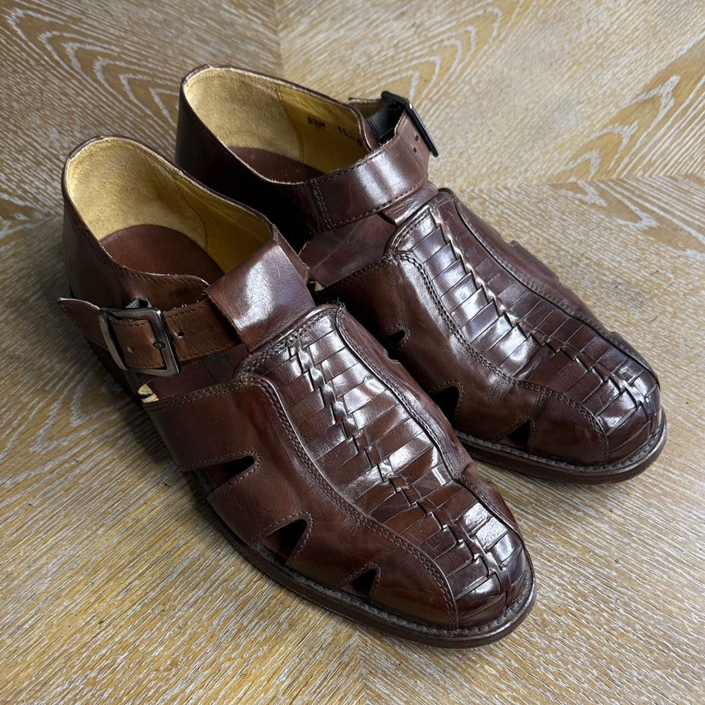 Johnston Murphy Cellini Mens Brown Leather Sandals 85 Johnston Murphy Cellini Mens Brown Leather Sandals 85